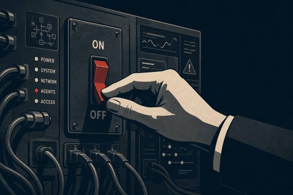 Can we just switch the AI agents off? How to cope with an overenthusiastic intern in the office.