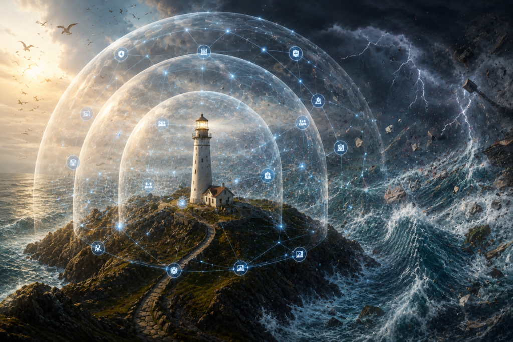 Network visibility and control in a chaotic world: why defence in depth rules